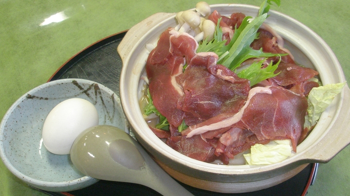 【２食付／ジビエ料理】当館伝統のお味噌で煮込む！お肉と野菜たっぷりの「猪鍋」＆自家製豆腐の懐石料理